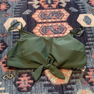 green tie front bikini